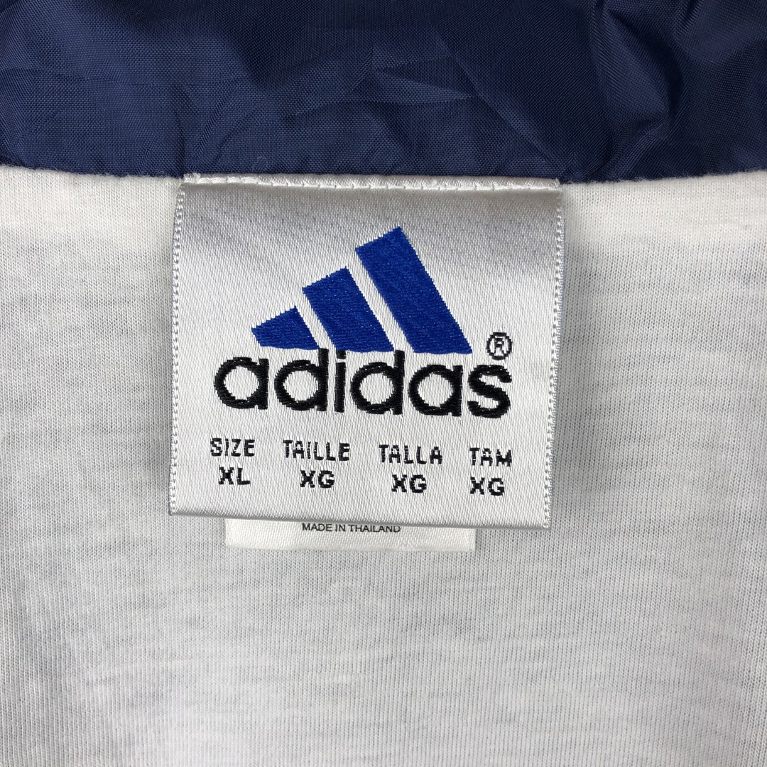 90s~00'S Adidas nylon jacket, men's XL size Nylon navy blue type Vintage Second Hand