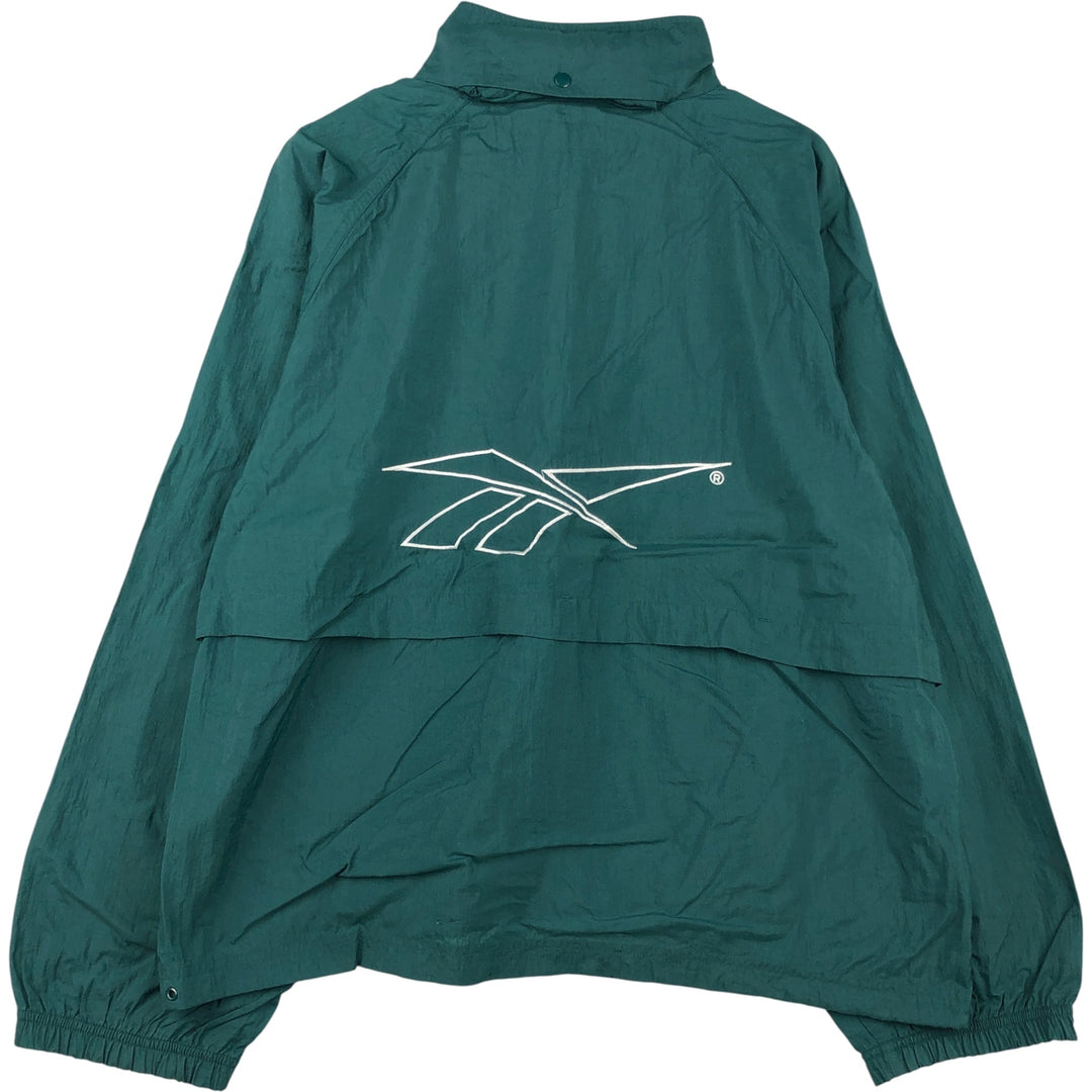 90'S Reebok Back Logo Nylon Jacket Men's Size L Vintage Nylon dark green Vintage Second Hand
