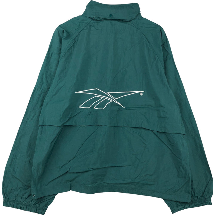 90'S Reebok Back Logo Nylon Jacket Men's Size L Vintage Nylon dark green Vintage Second Hand