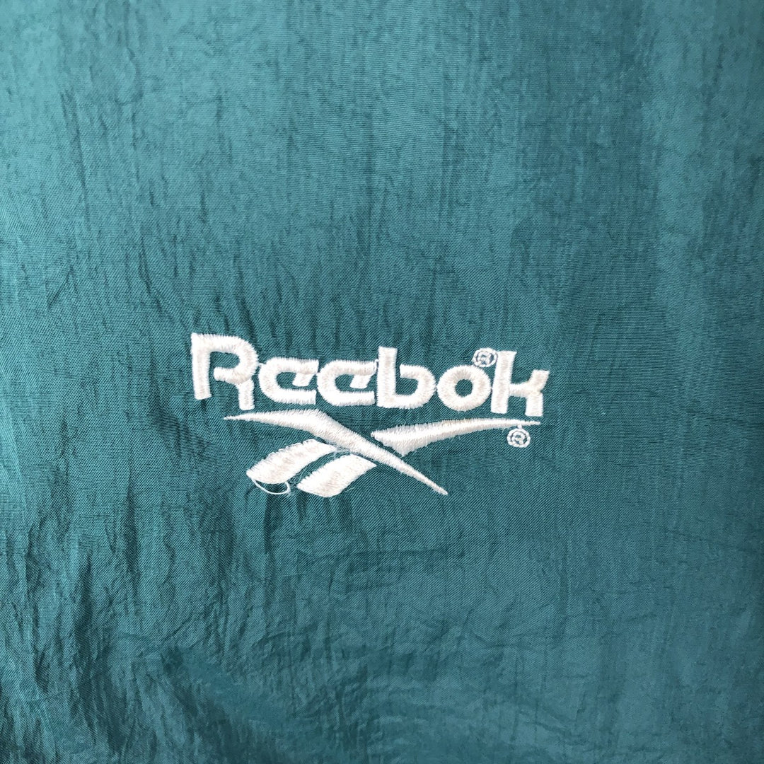 90'S Reebok Back Logo Nylon Jacket Men's Size L Vintage Nylon dark green Vintage Second Hand