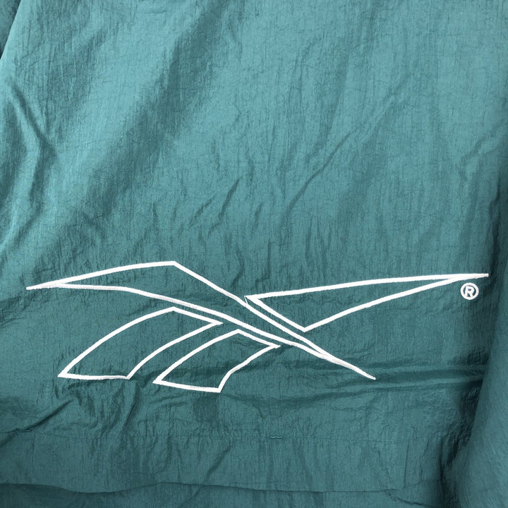 90'S Reebok Back Logo Nylon Jacket Men's Size L Vintage Nylon dark green Vintage Second Hand