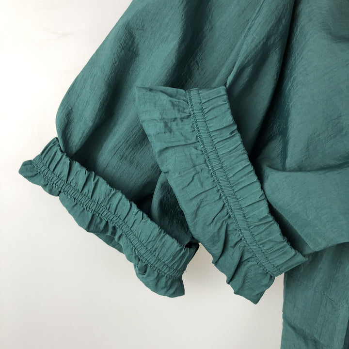 90'S Reebok Back Logo Nylon Jacket Men's Size L Vintage Nylon dark green Vintage Second Hand