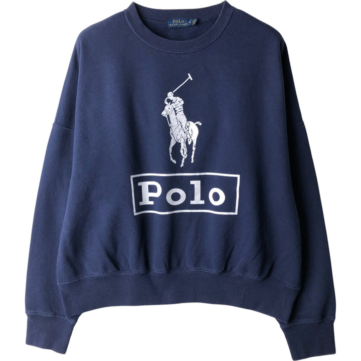 Ralph Lauren POLO RALPH LAUREN Big Pony Logo Sweatshirt, Women's Size M unclear navy blue type Vintage Second Hand