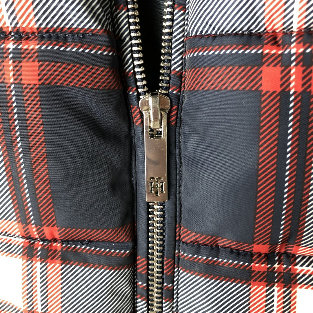 Tommy Hilfiger tartan check padded vest, size M, women's polyester navy blue type Vintage Second Hand