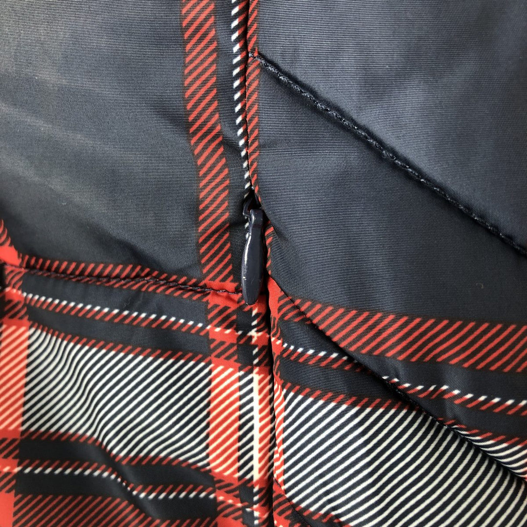 Tommy Hilfiger tartan check padded vest, size M, women's polyester navy blue type Vintage Second Hand