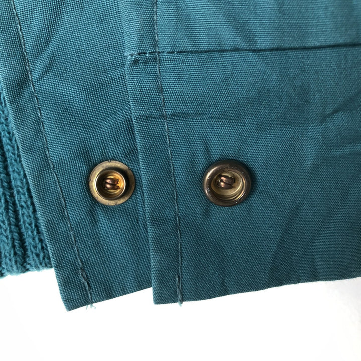 1970'S WOOLRICH shawl collar reversible padded vest, made in the USA, women's size L polyester green type Vintage Second Hand