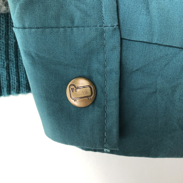 1970'S WOOLRICH shawl collar reversible padded vest, made in the USA, women's size L polyester green type Vintage Second Hand