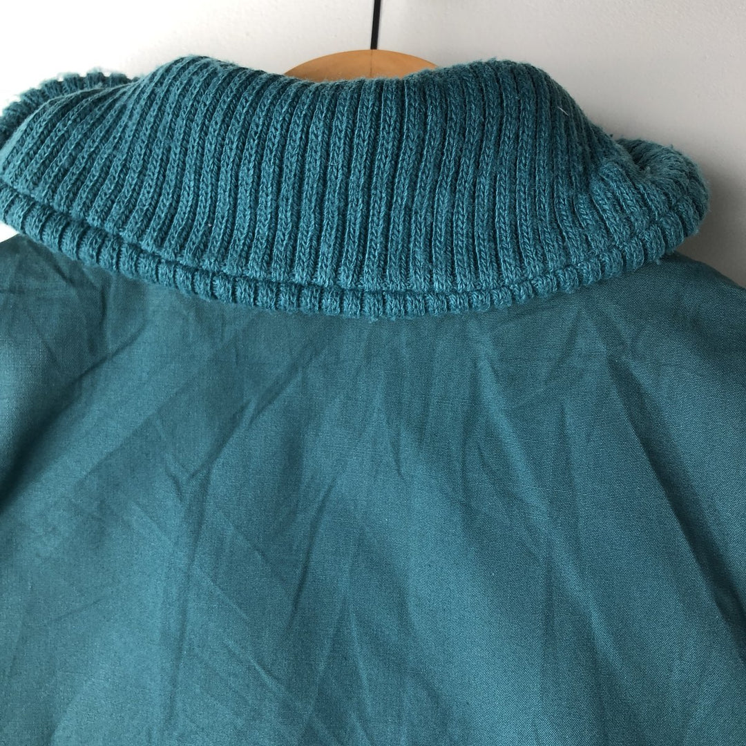 1970'S WOOLRICH shawl collar reversible padded vest, made in the USA, women's size L polyester green type Vintage Second Hand