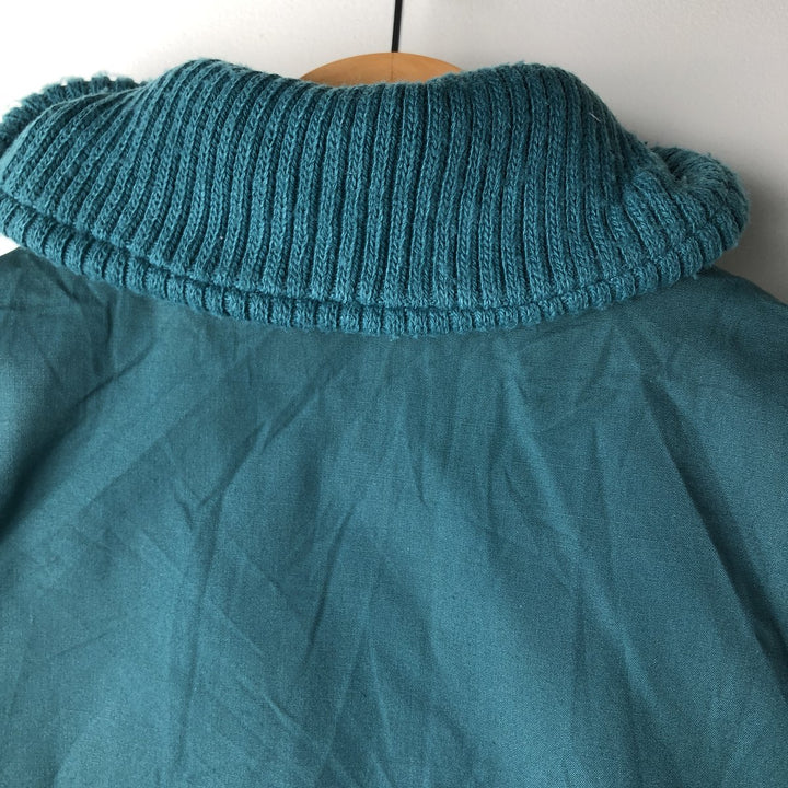 1970'S WOOLRICH shawl collar reversible padded vest, made in the USA, women's size L polyester green type Vintage Second Hand