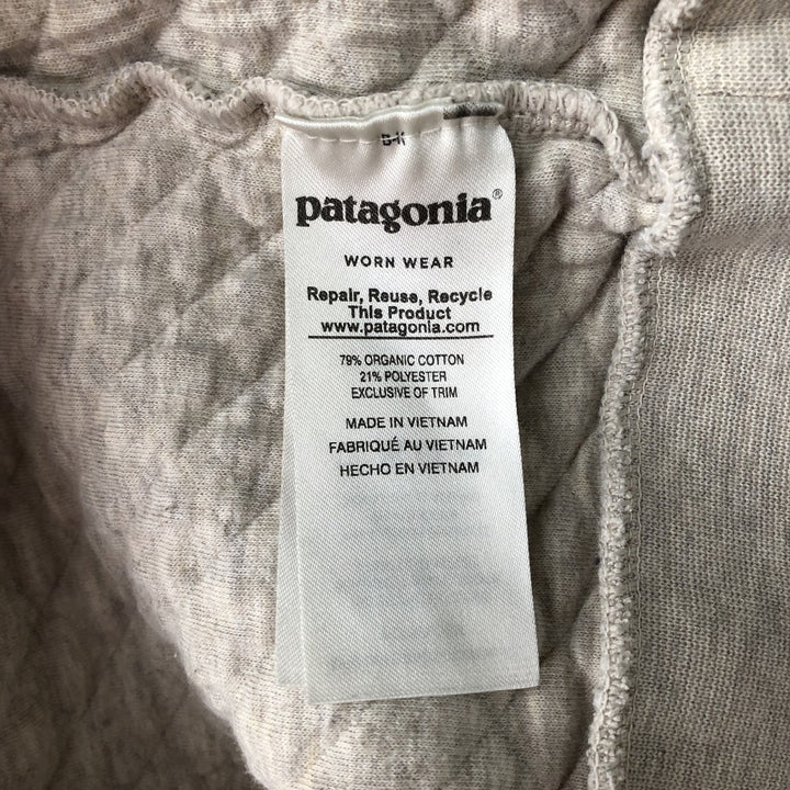 Patagonia Organic Cotton Diamond Quilt Half-Snap Sweatshirt, Women's Size L cotton gray type Vintage Second Hand