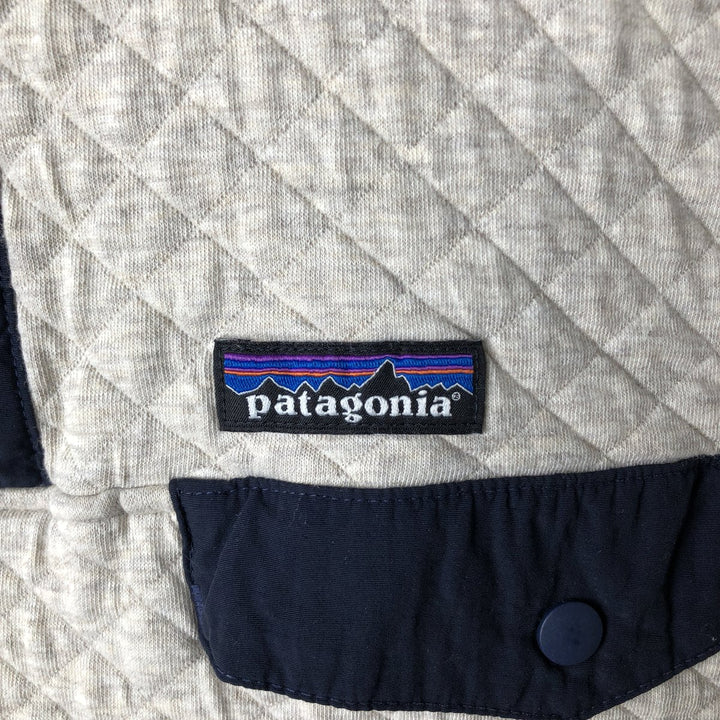 Patagonia Organic Cotton Diamond Quilt Half-Snap Sweatshirt, Women's Size L cotton gray type Vintage Second Hand