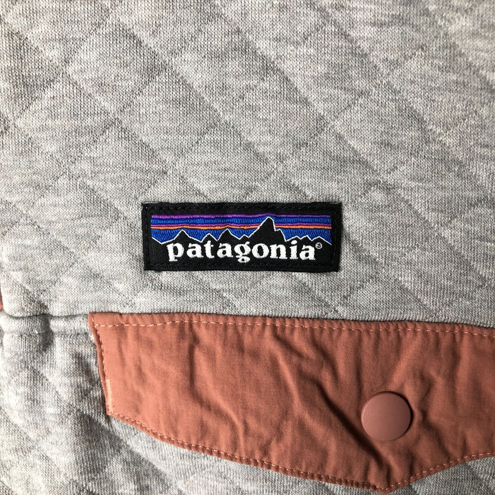 Patagonia Organic Cotton Diamond Quilt Half-Snap Sweatshirt, Women's Size Small cotton gray type Vintage Second Hand