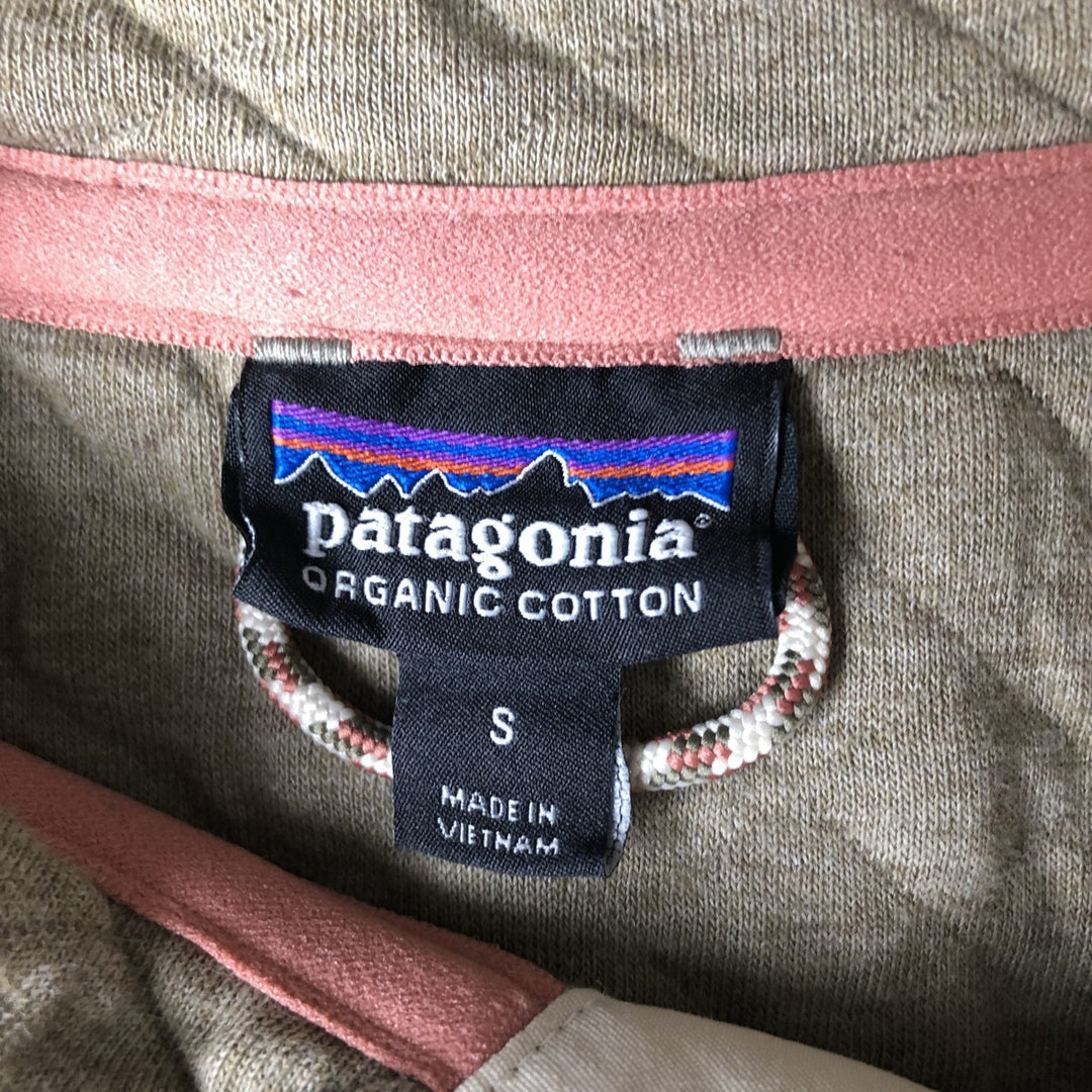 Patagonia Organic Cotton Diamond Quilt Half-Snap Sweatshirt, Women's Size Small cotton Beige type Vintage Second Hand