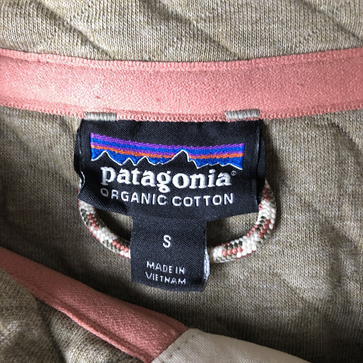 Patagonia Organic Cotton Diamond Quilt Half-Snap Sweatshirt, Women's Size Small cotton Beige type Vintage Second Hand