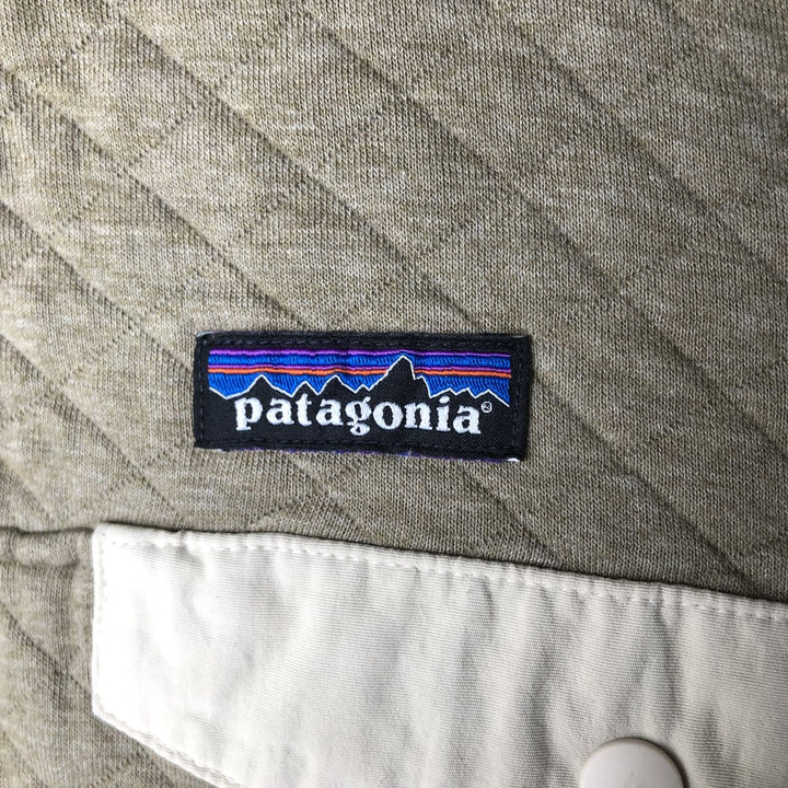 Patagonia Organic Cotton Diamond Quilt Half-Snap Sweatshirt, Women's Size Small cotton Beige type Vintage Second Hand