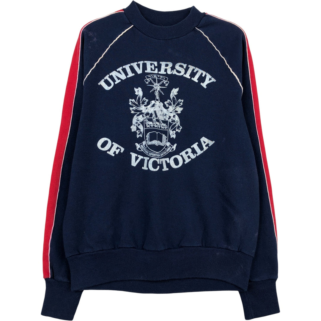 Vintage triple print college sweatshirt, size S, women's polyester navy blue type Vintage Second Hand