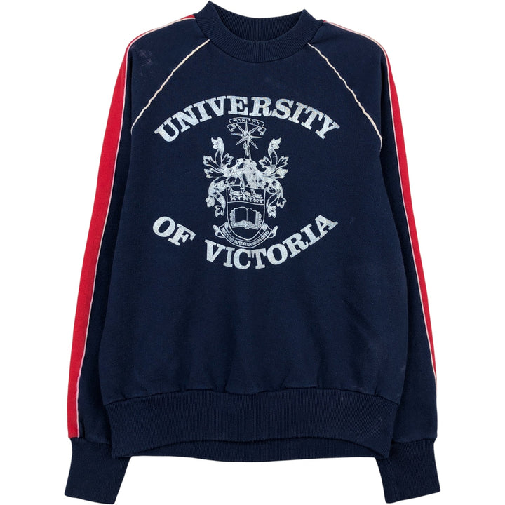 Vintage triple print college sweatshirt, size S, women's polyester navy blue type Vintage Second Hand