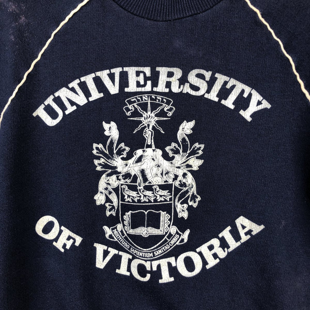 Vintage triple print college sweatshirt, size S, women's polyester navy blue type Vintage Second Hand