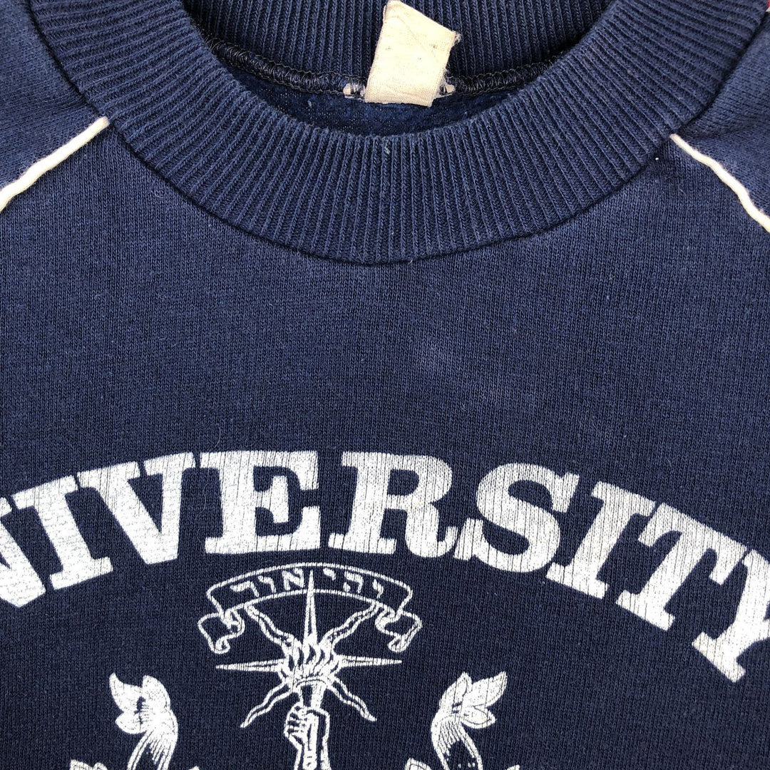 Vintage triple print college sweatshirt, size S, women's polyester navy blue type Vintage Second Hand