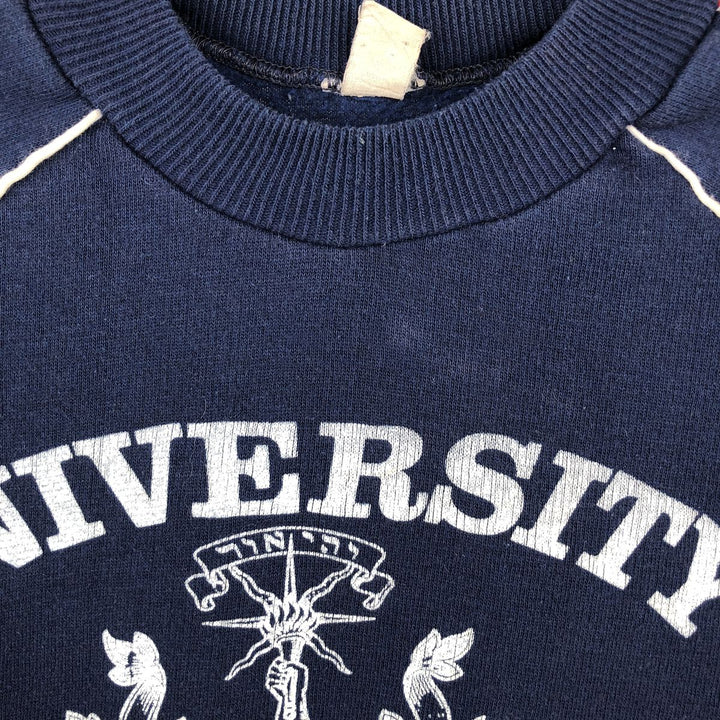Vintage triple print college sweatshirt, size S, women's polyester navy blue type Vintage Second Hand