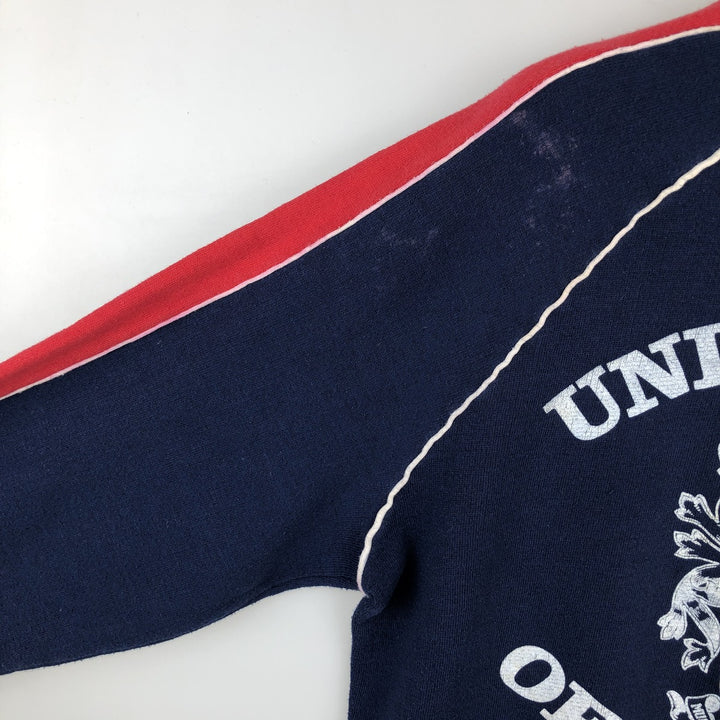 Vintage triple print college sweatshirt, size S, women's polyester navy blue type Vintage Second Hand