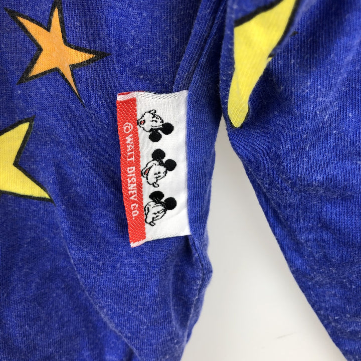 90'S Mickey Mouse and Minnie Mouse padded star print reversible character sweatshirt unclear blue type Vintage Second Hand