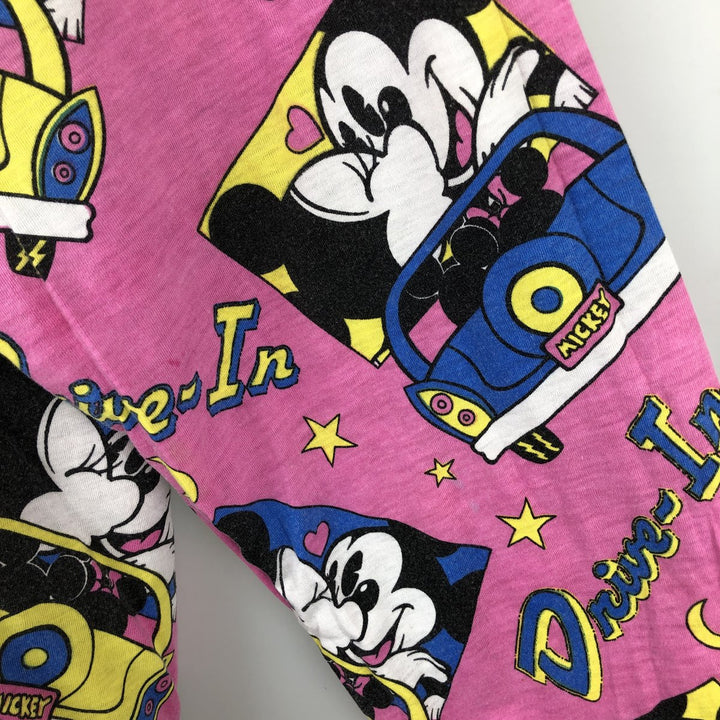 90'S Mickey Mouse and Minnie Mouse padded star print reversible character sweatshirt unclear blue type Vintage Second Hand