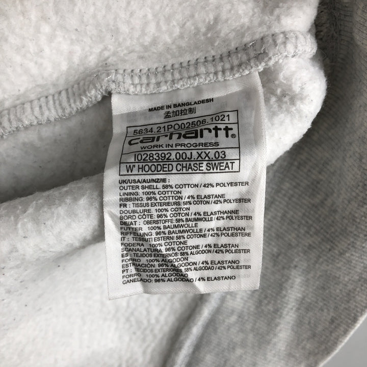 Carhartt WORK IN PROGRESS sweatshirt pullover hoodie, men's size S cotton gray type Vintage Second Hand