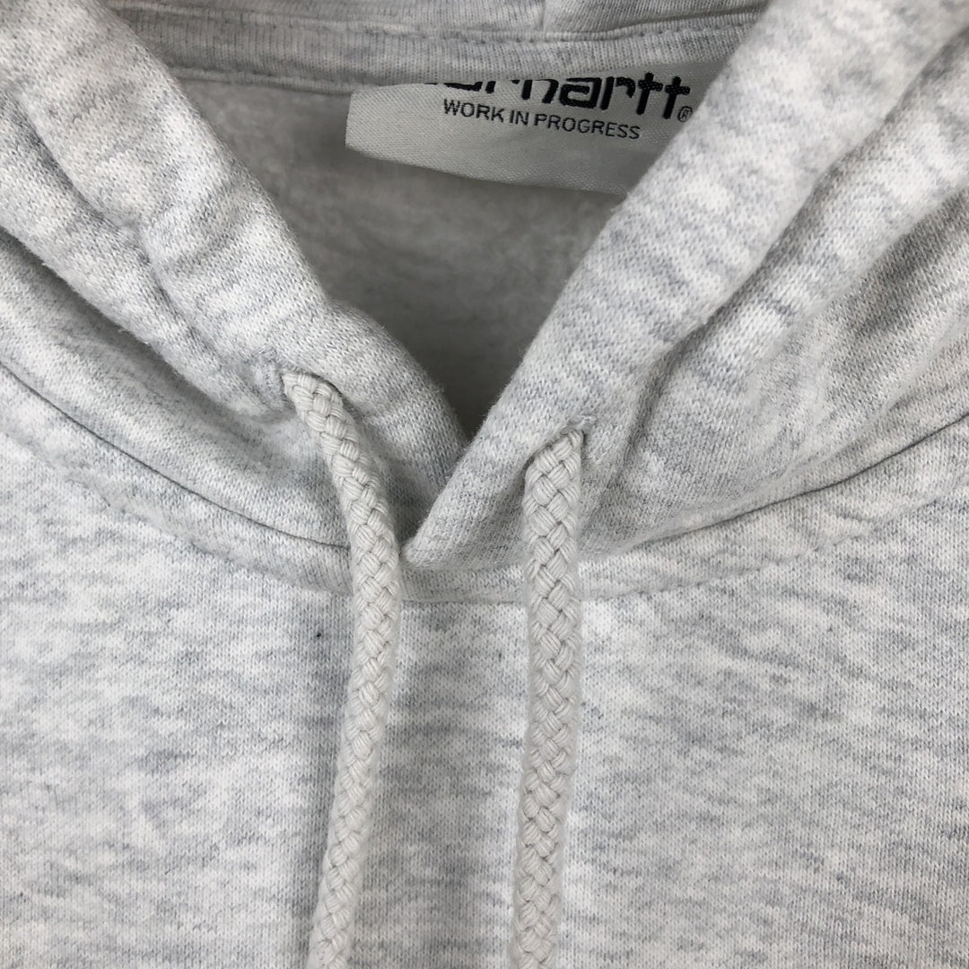 Carhartt WORK IN PROGRESS sweatshirt pullover hoodie, men's size S cotton gray type Vintage Second Hand