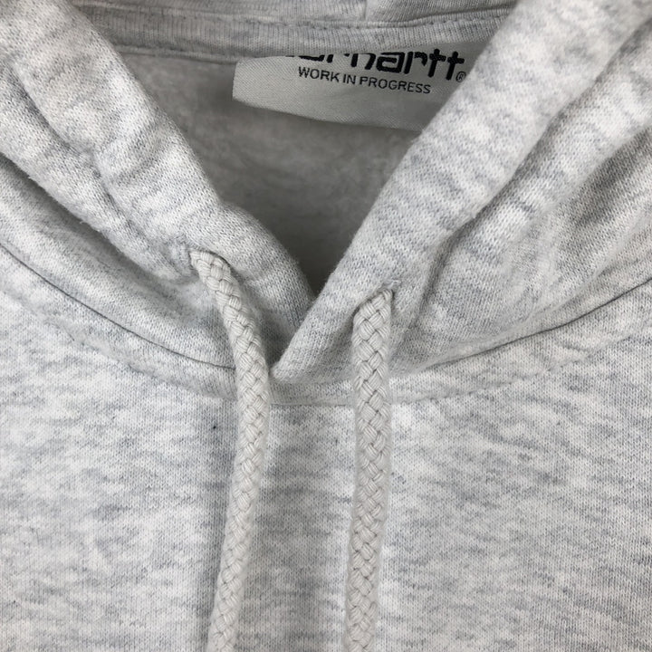 Carhartt WORK IN PROGRESS sweatshirt pullover hoodie, men's size S cotton gray type Vintage Second Hand