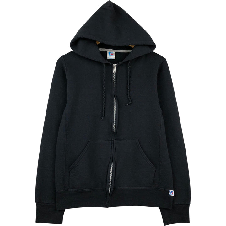 90s-00'S Russell full-zip sweatshirt, women's size S cotton black type Vintage Second Hand