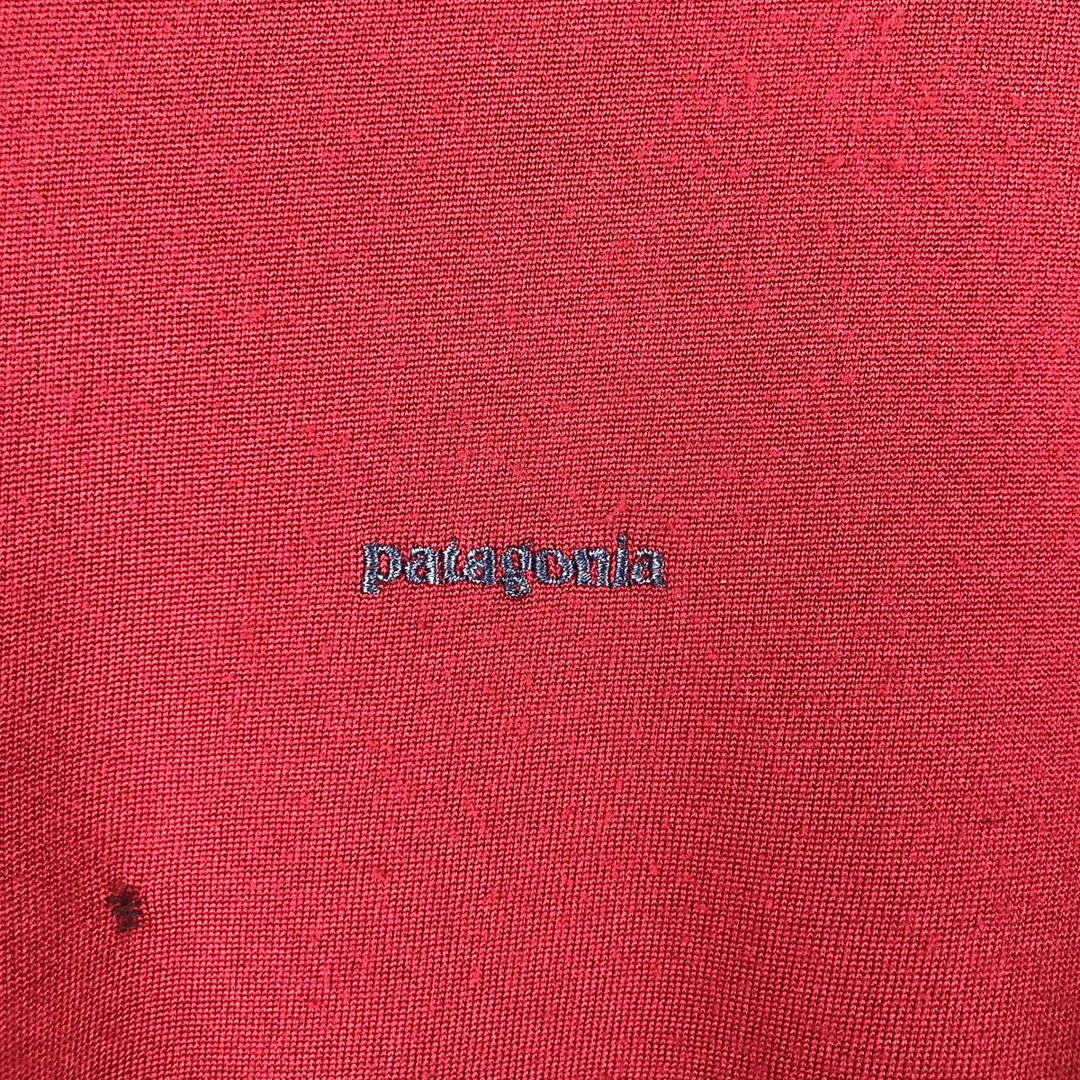 90s~ Patagonia CAPILENE Henley Fleece Pullover, Made in USA, Women's Size L unclear red type Vintage Second Hand