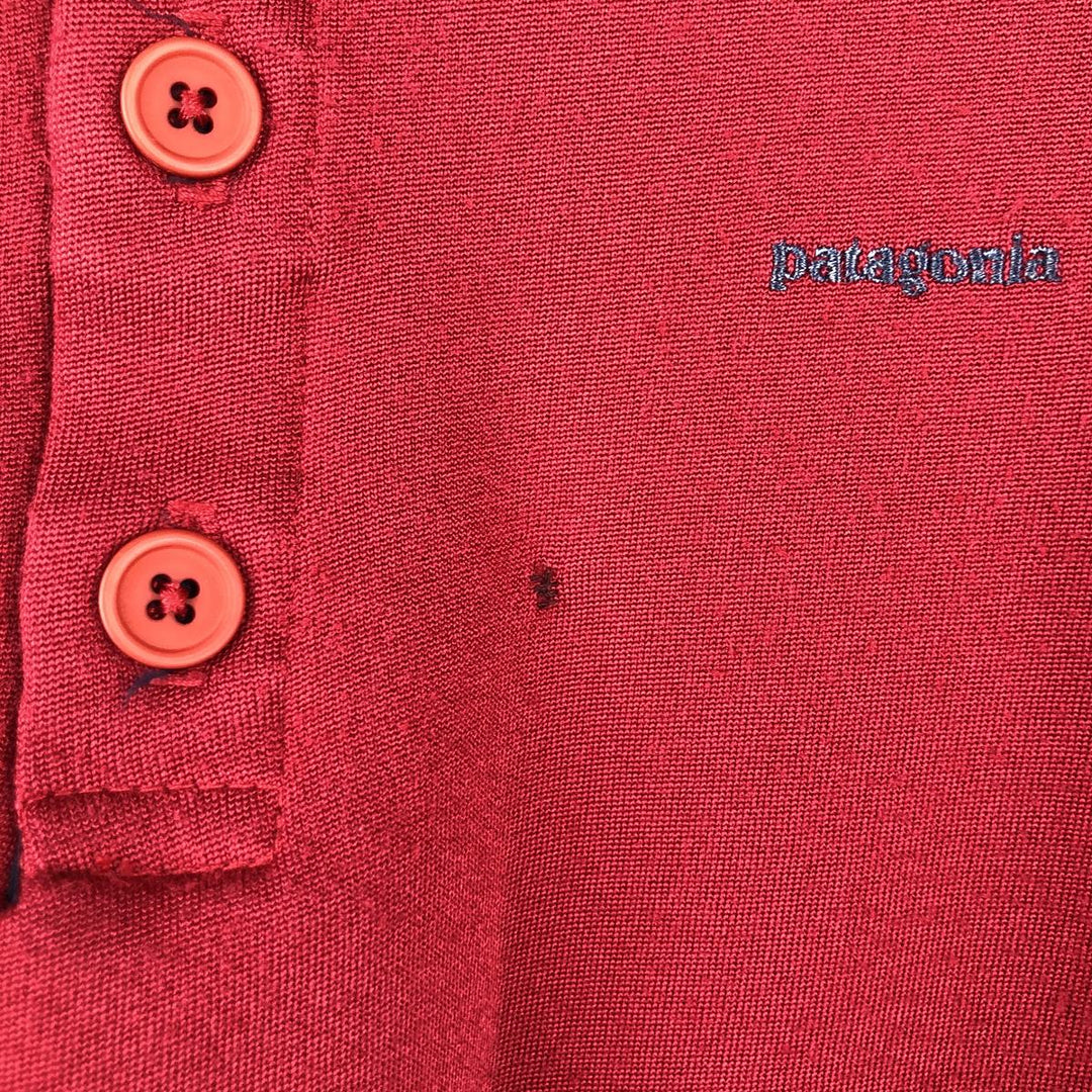 90s~ Patagonia CAPILENE Henley Fleece Pullover, Made in USA, Women's Size L unclear red type Vintage Second Hand