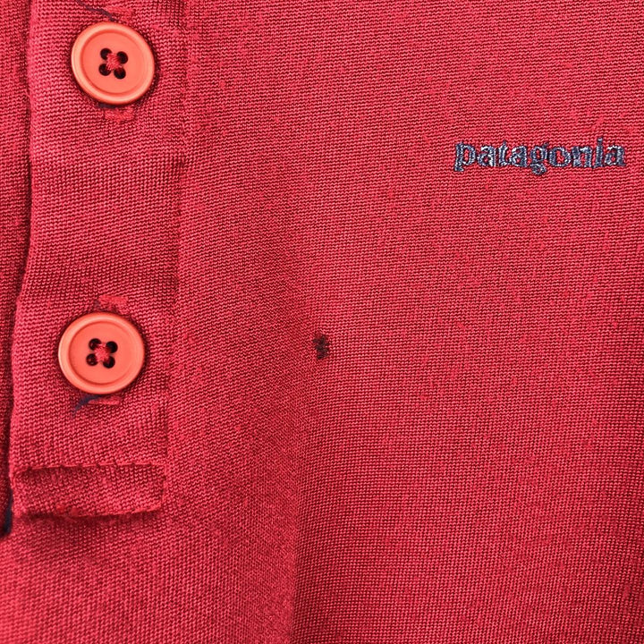 90s~ Patagonia CAPILENE Henley Fleece Pullover, Made in USA, Women's Size L unclear red type Vintage Second Hand