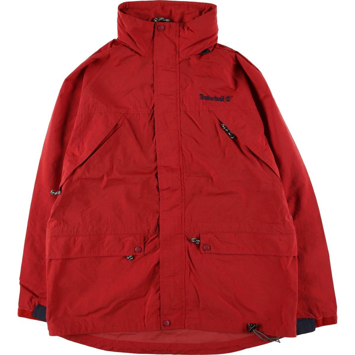 Vintage 90'S Timberland WEATHERGEAR nylon jacket, men's size L Nylon red type Vintage Second Hand