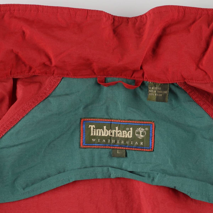 Vintage 90'S Timberland WEATHERGEAR nylon jacket, men's size L Nylon red type Vintage Second Hand
