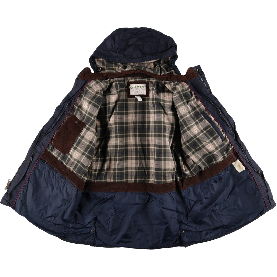 90s-00'S Orvis Cotton and Nylon Parka, Men's Size XL, Vintage cotton navy blue type Vintage Second Hand