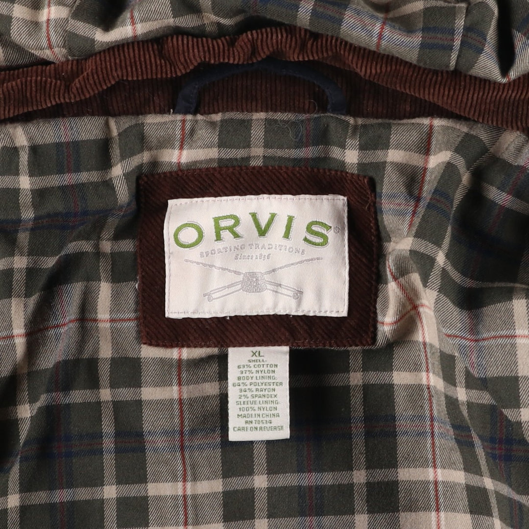 90s-00'S Orvis Cotton and Nylon Parka, Men's Size XL, Vintage cotton navy blue type Vintage Second Hand
