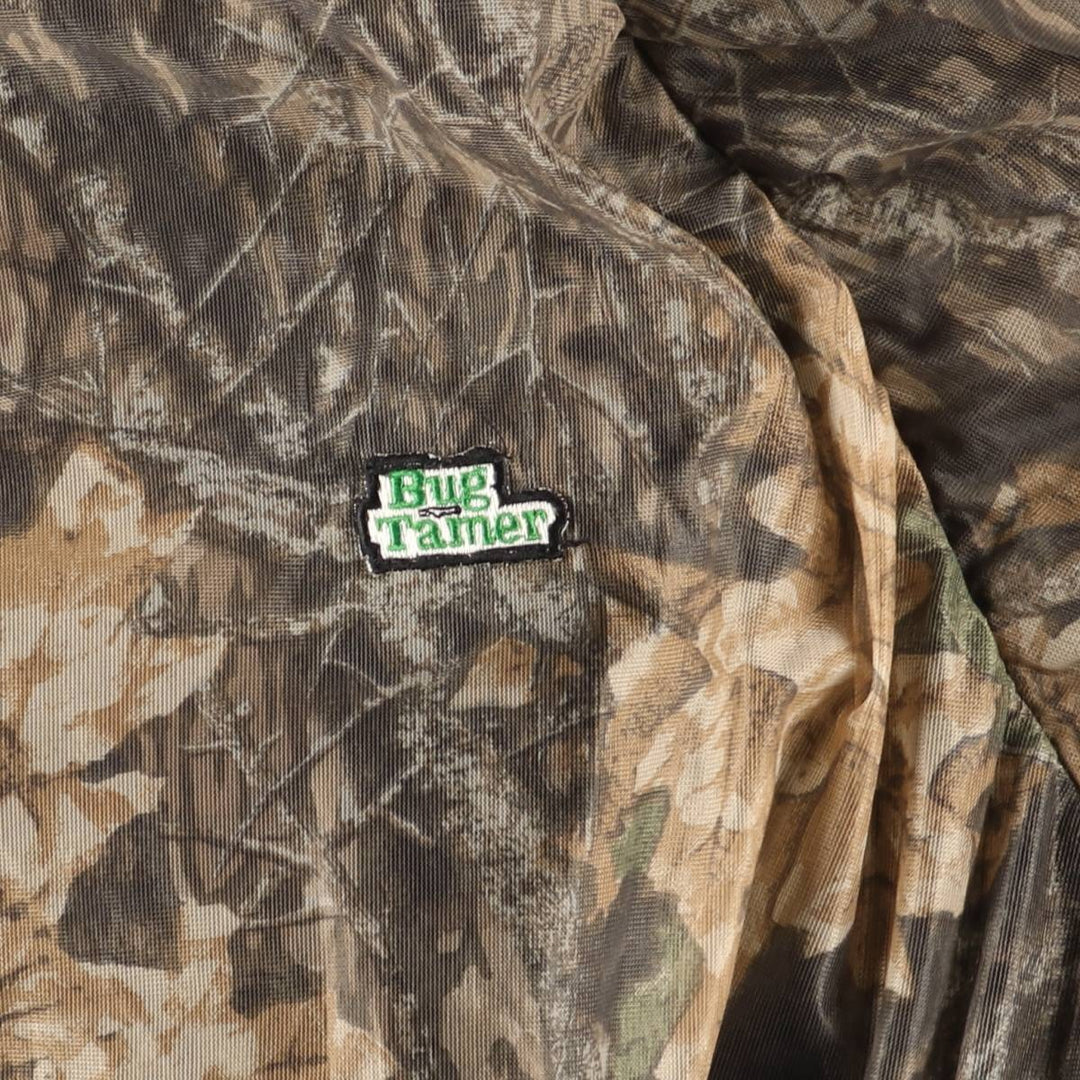 90'S Shannon's Bug Tamer Realtree Camo Hooded Bug Jacket Mosquito Parka Made in USA polyester Beige type Vintage Second Hand