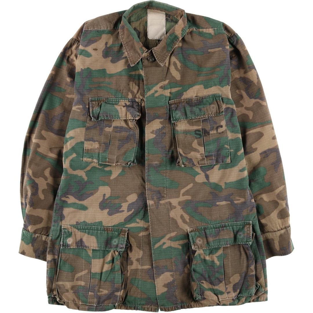Camouflage Woodland Camo Ripstop with Stencil, ERDL Green Leaf Camo, Men's Medium unclear Khaki type Vintage Second Hand