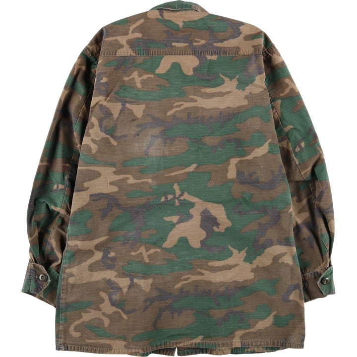 Camouflage Woodland Camo Ripstop with Stencil, ERDL Green Leaf Camo, Men's Medium unclear Khaki type Vintage Second Hand