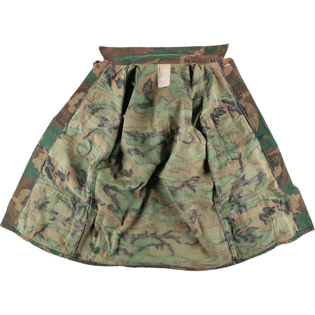 Camouflage Woodland Camo Ripstop with Stencil, ERDL Green Leaf Camo, Men's Medium unclear Khaki type Vintage Second Hand