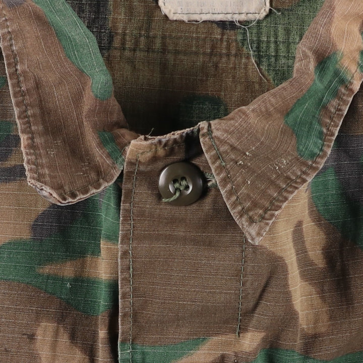 Camouflage Woodland Camo Ripstop with Stencil, ERDL Green Leaf Camo, Men's Medium unclear Khaki type Vintage Second Hand