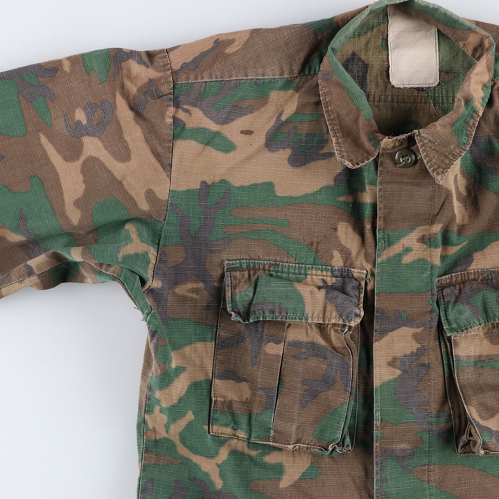 Camouflage Woodland Camo Ripstop with Stencil, ERDL Green Leaf Camo, Men's Medium unclear Khaki type Vintage Second Hand