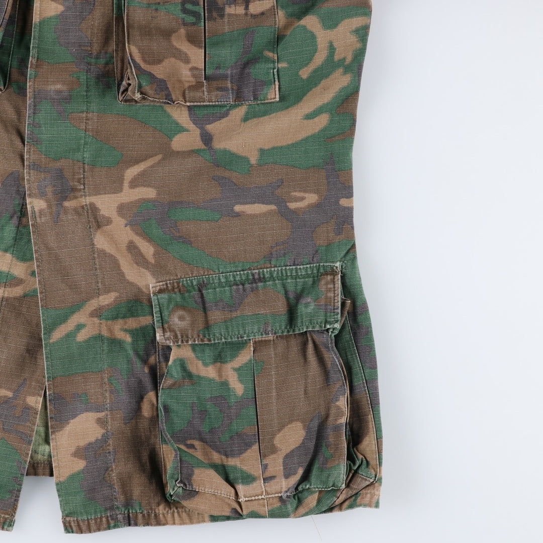 Camouflage Woodland Camo Ripstop with Stencil, ERDL Green Leaf Camo, Men's Medium unclear Khaki type Vintage Second Hand