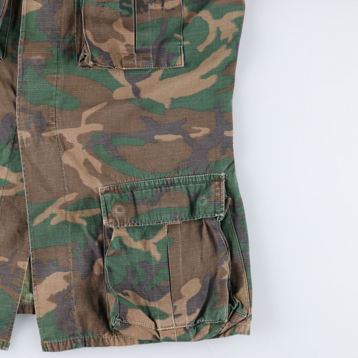 Camouflage Woodland Camo Ripstop with Stencil, ERDL Green Leaf Camo, Men's Medium unclear Khaki type Vintage Second Hand