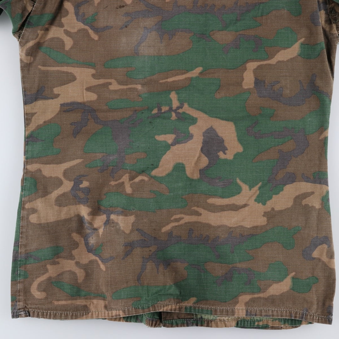 Camouflage Woodland Camo Ripstop with Stencil, ERDL Green Leaf Camo, Men's Medium unclear Khaki type Vintage Second Hand