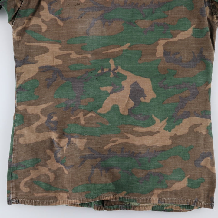 Camouflage Woodland Camo Ripstop with Stencil, ERDL Green Leaf Camo, Men's Medium unclear Khaki type Vintage Second Hand