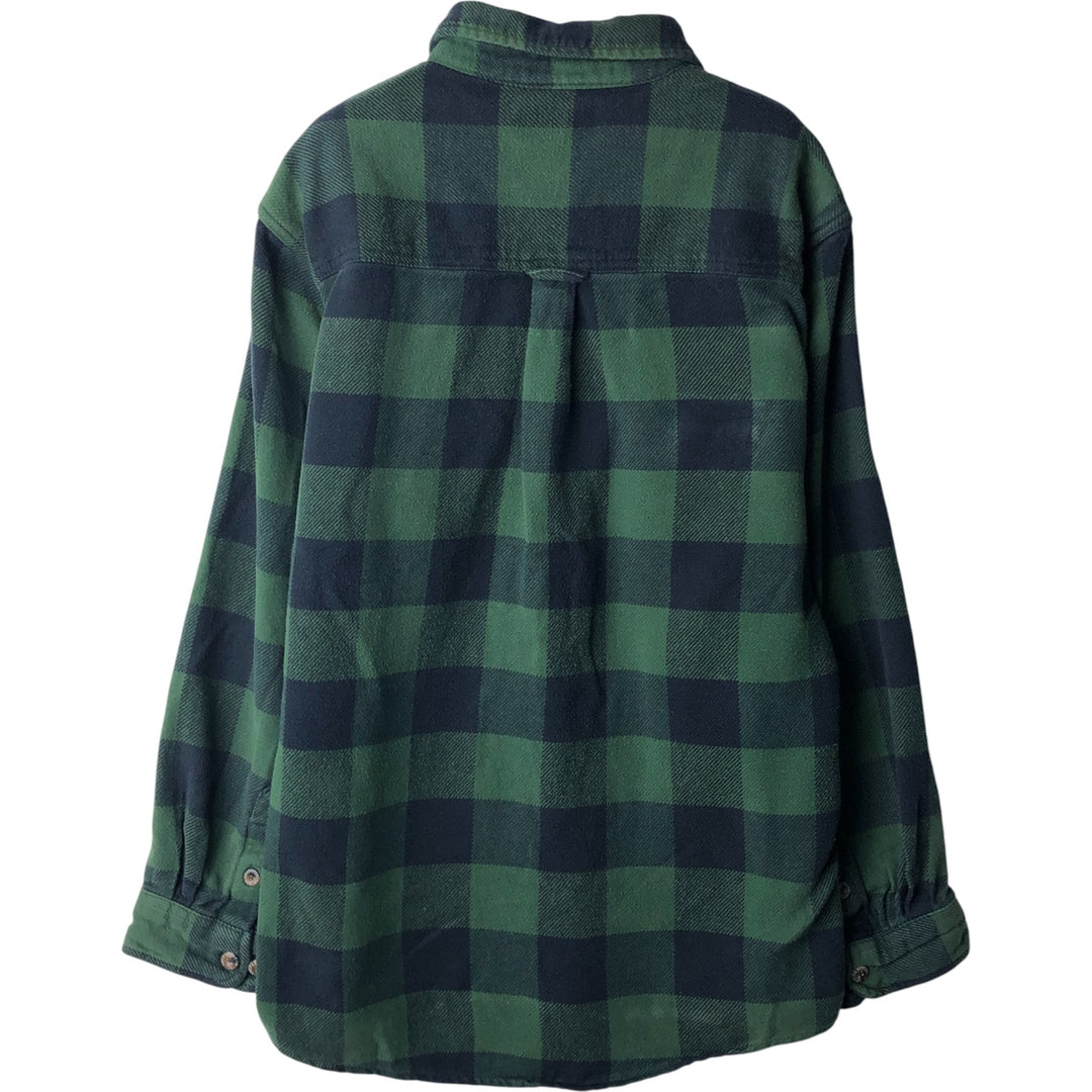 FIELD and STREAM Buffalo Check Long Sleeve Heavy Flannel Check Shirt, Men's Size M cotton green type Vintage Second Hand