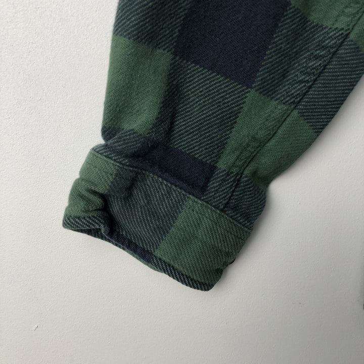FIELD and STREAM Buffalo Check Long Sleeve Heavy Flannel Check Shirt, Men's Size M cotton green type Vintage Second Hand